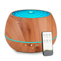 2022 New Wood Grain Ultrasonic Essential Oil Diffuser 500ml Mute Cool Mist Humidifier Colorful LED Light with Remote Controller