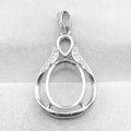 Sterling Silver 12*15/17*22mm Semi Mount Pendant Empty Support Blank Claw Setting S925 Base Without Center Stone for DIY Inlay