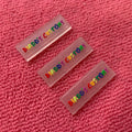 rainbow Color Transparent Rubber Label for Shoesstitching on PVC Rubber Tags for Garment