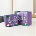 Custom logo Cheap Cardboard Paper Shopping Bag Drawstring Christmas Purple Gift Bags with Handles