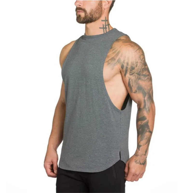 Custom Logo Men's Gym Clothing Breathable Bodybuilding Tank Top Quick Dry Sport Vest Summer Fitness Apparel Including Plus Size
