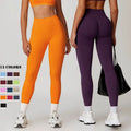SHINBENE High Waist Booty Gym Leggings for Women Seamless Butt Lifting Contour Yoga Pants with Solid Pattern