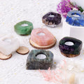 Natural Raw Crystal Candle Holder Gemstone Tea Light Rough Rose Quartz Candlestick MegaBDM