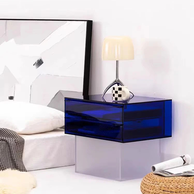 Modern Acrylic Suspension Bedside Storage Cabinet with Drawer for Home Living Room Furniture