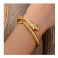 2025 Elegant Retro Snake-Shaped Open Bracelet Women's Elegant Retro Zodiac Alloy Fashion Bangles