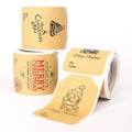Custom Kraft Paper with logo Roll Adhesive Vinyl Labels Food Packaging Stickers Paper Box Packaging Stickers for Shipping Bottle