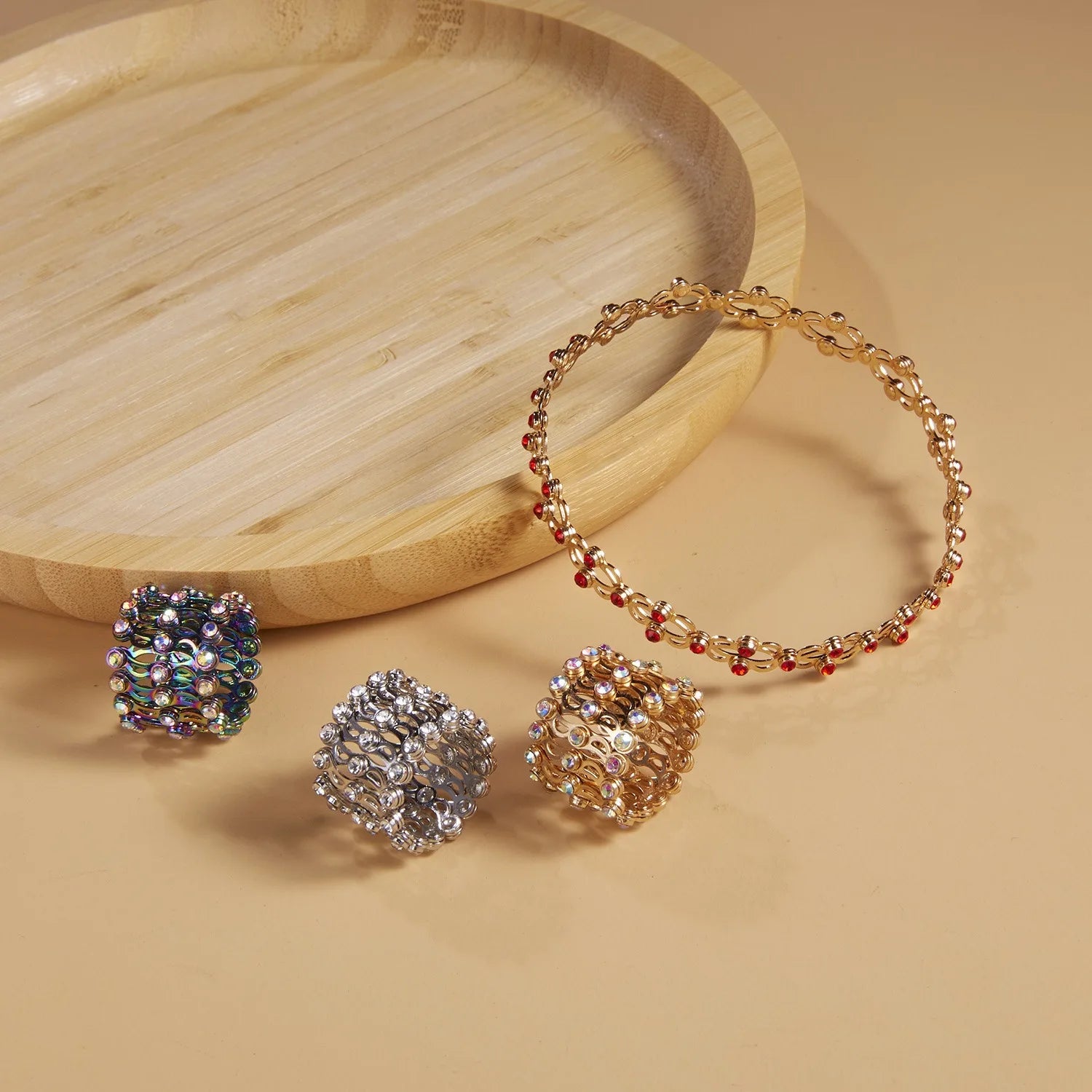 Creative Expandable Ring Deform-able Alloy Bracelet Fashionable Size Adjustable Ring