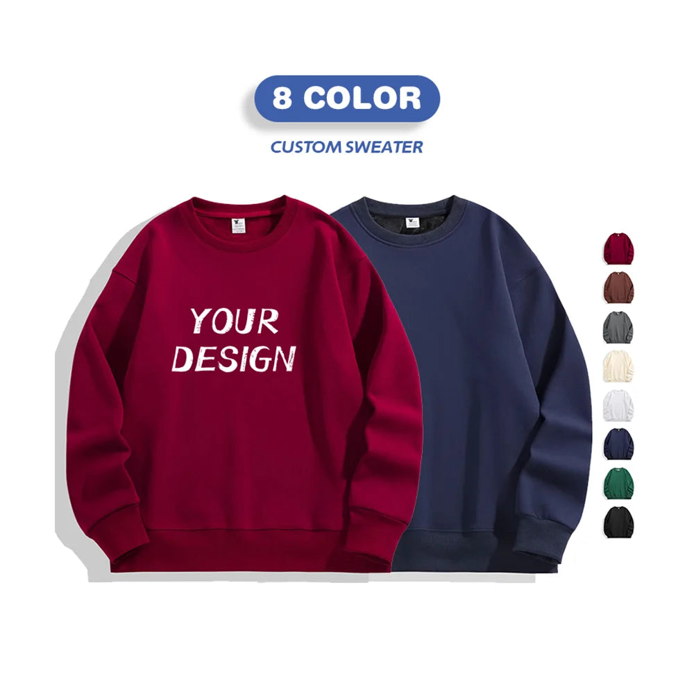 OEM Custom Blank Plain 100% Cotton Oversized Drop Shoulder Pullover Jumper Crewneck Sweatshirt for Men
