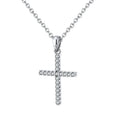RINNTIN SN219 Wholesale Classic Jewelry 925 Sterling Silver Necklace Rhodium Plated Cross Necklace for Women Men