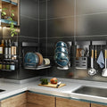 New Style Non-perforated Kitchen Stainless Steel Wall Hanging Organizer Anti Rust Pot Lid Rack Accessories Organizer