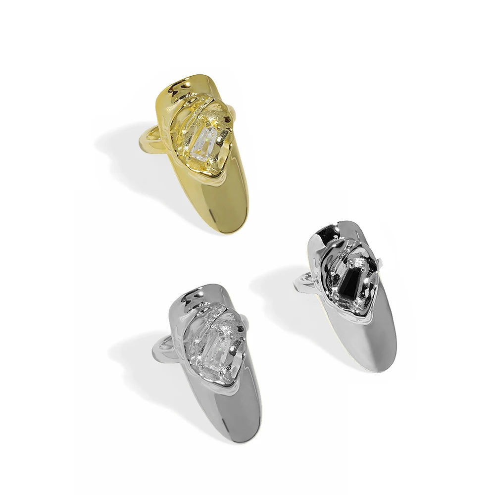 HJZ1512 S925 Sterling Sterling Fingernails Ring Finger Tip Rings Fingernail Protective Cover Nail Decoration Tool