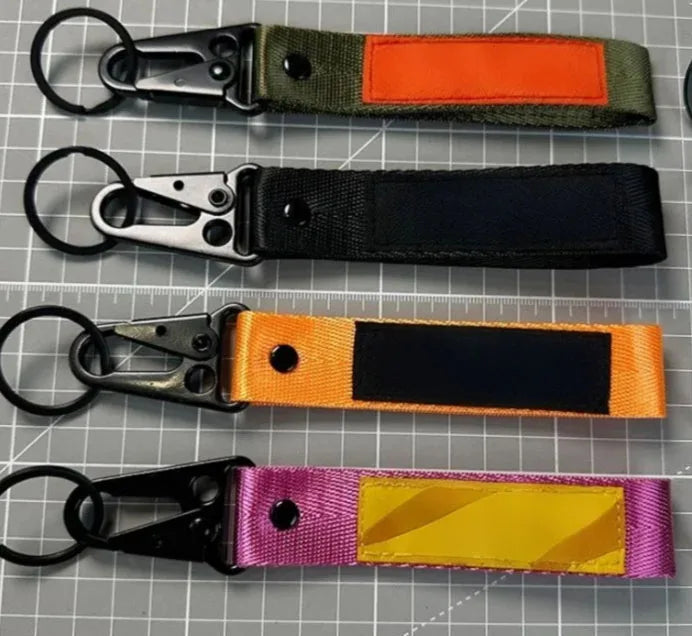 Custom Carabiner Keychain Lanyard Polyester Embroidered Braided Wristband Football Team Logo Keychain