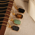 Custom Fashion Fine Jewelry Trendy Luxurious Tiger Eye Jewelry Natural Gemstone Turquoise Stone Pendant Necklace for Men