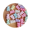 Wholesale 500g Pearl Color Cartoon Gummy Bear Bead Charms With Vertical Hole Flatback Acrylic Candy Beads for DIY Jewelry Decor