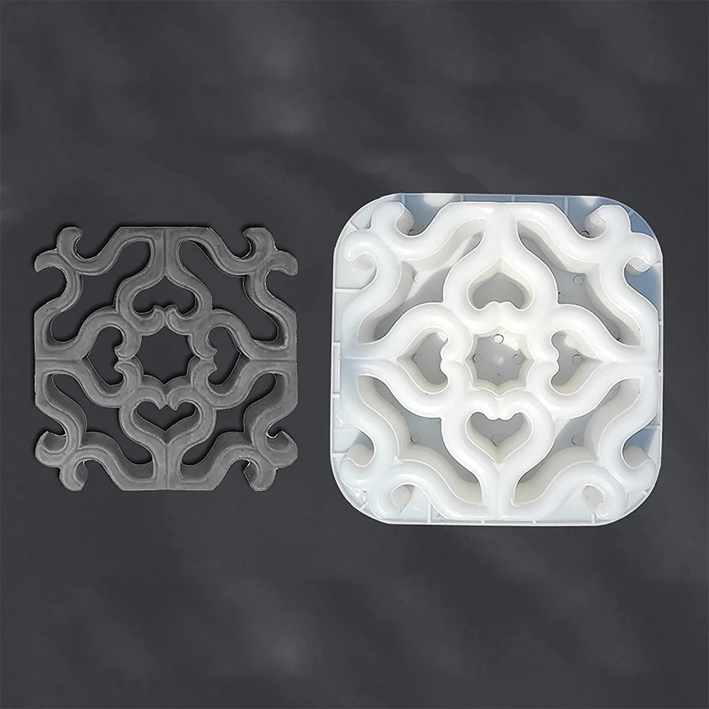 Square Cement Brick Mold Garden Path Wall Making Brick 3D Carving Concrete Plastic Paving Mold