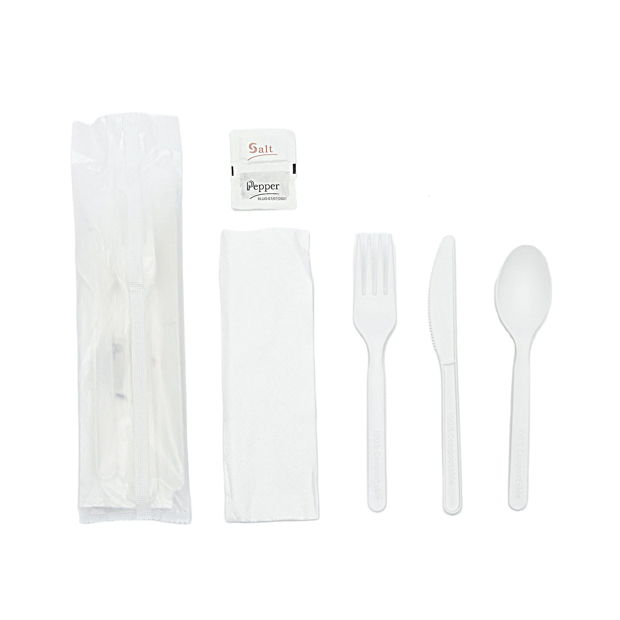 CPLA Factory Wholesale High Quality Biodegradable Sustainable Compostable Disposable Party Cutlery Set Knife Fork Spoon