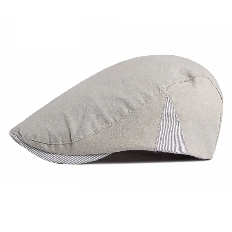 Summer Fashion Cotton Plaid Splicing Men's British Berets Ivy Cap Male Newsboy Hat