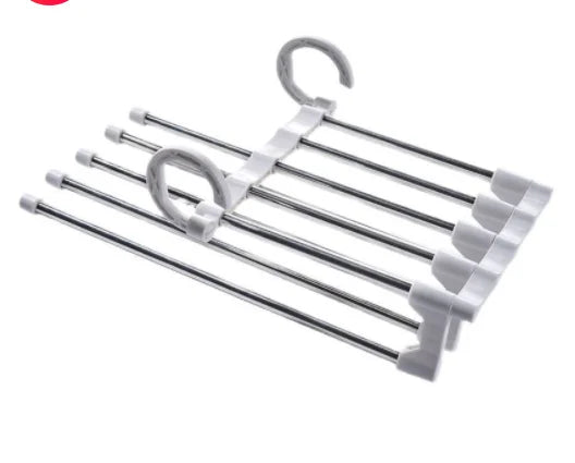 Steel Telescopic Folding Multi-functional Multi-layer Pants Rack Pants Hanger Household Magic Pants Clip Wardrobe Storage Artifa