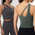 YY New Fashion Women High Quality Comfortable Sports Bra Asymmetric Skin-friendly Yoga Vest Sexy Beauty Strap Chest Pad tank Top