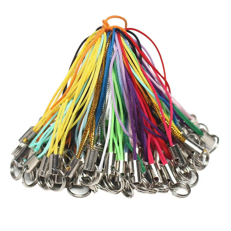 100 Pcs/bag Jewelry Findings Phone Strap With Ring Hot Selling JEWELRY HANDMADE DIY Accessories-58 mm Length