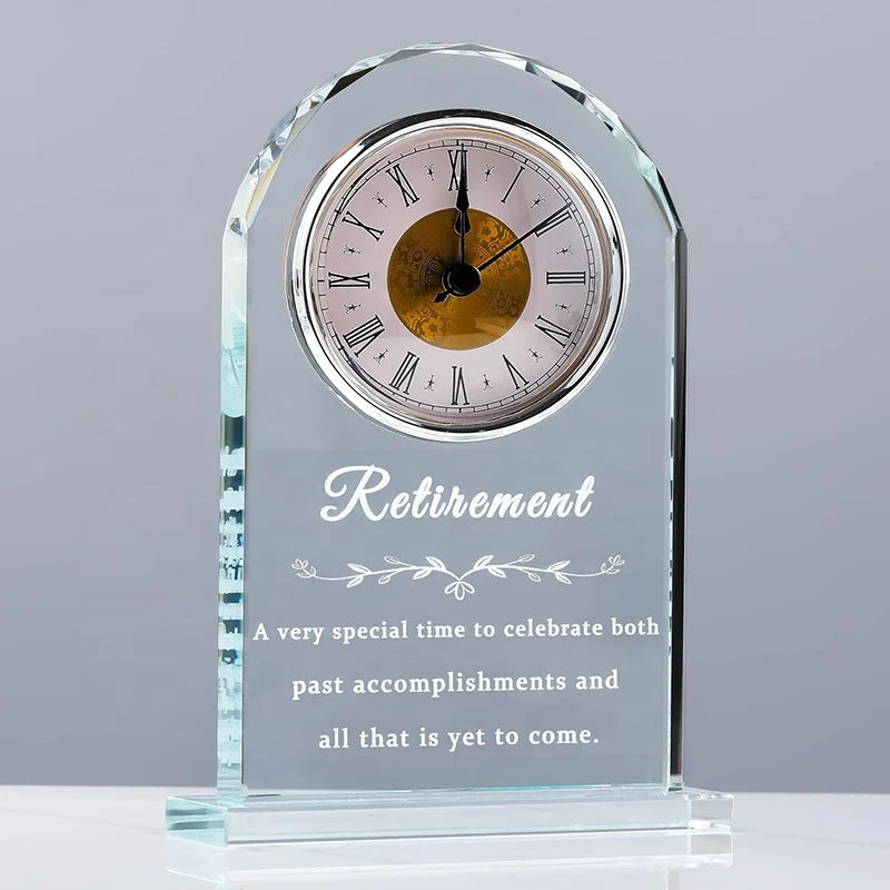 2026 Retirement Gifts Crystal Clock Farewell Goodbye Presents Ideas Leaving Going Away Gift for Coworker
