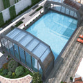 Outdoor Winter Telescopic Glass House Aluminium Sunroom Electric Retractable  for Hotel Garden Eco Friendly 5-Year Warranty