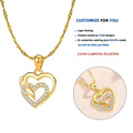 DY970 925 Sterling Silver Double Heart Pendant Necklace Gold Plated Fashionable Zircon Pearl for Women Wedding Party Engagement