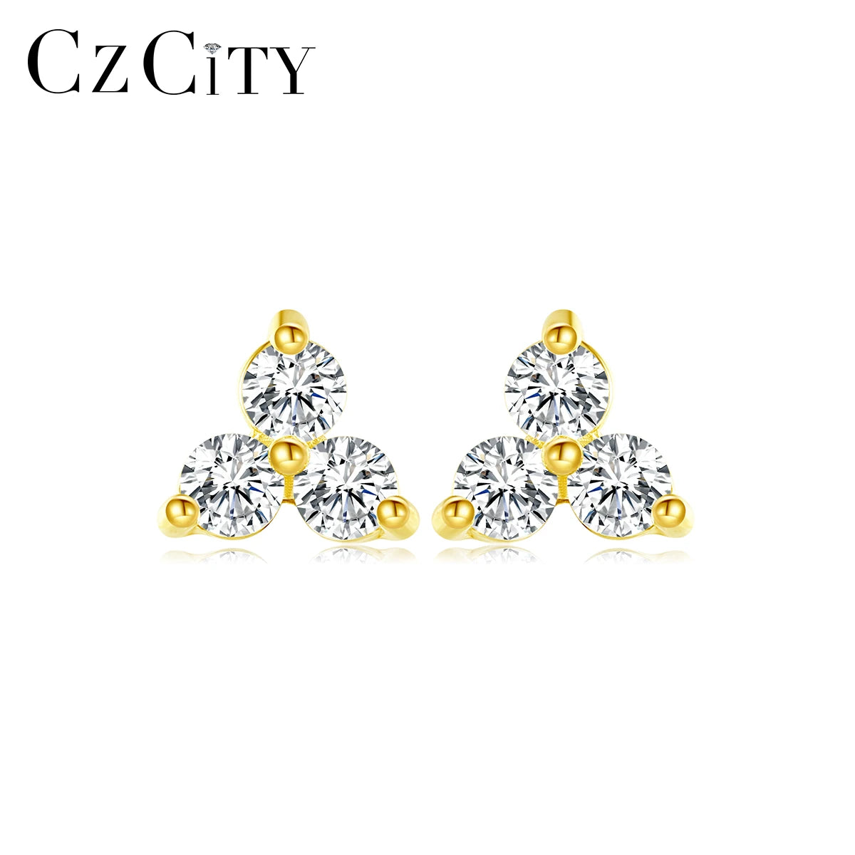 CZCITY Cute Design Korea Earing Girl Trending Ear Ring Gold Woman Kid Small Stud Silver 925 Earring