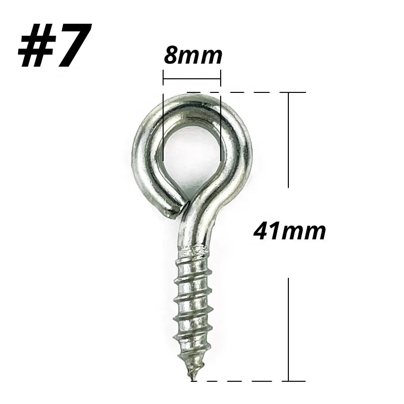 304 Stainless Steel Self-Tapping Ring Eye Bolts Hook Screw in Eye Screws #7