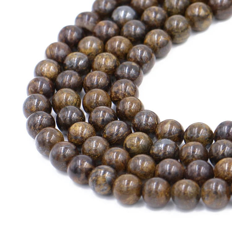 Wholesale Loose Bead Natural Stone Round Loose Gemstone Bronzite Diy Beads for Jewelry Making