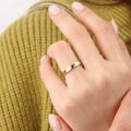 Chris April 316L Stainless Steel PVD Gold Plated Dragon Scale Ring Jewelry Women