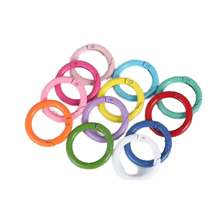 Handmade Luxury & Classic Open Metal Spring O Buckle Zinc Alloy Key Ring Belt Strap Chain O Ring for Custom Colorful Luggage Bag