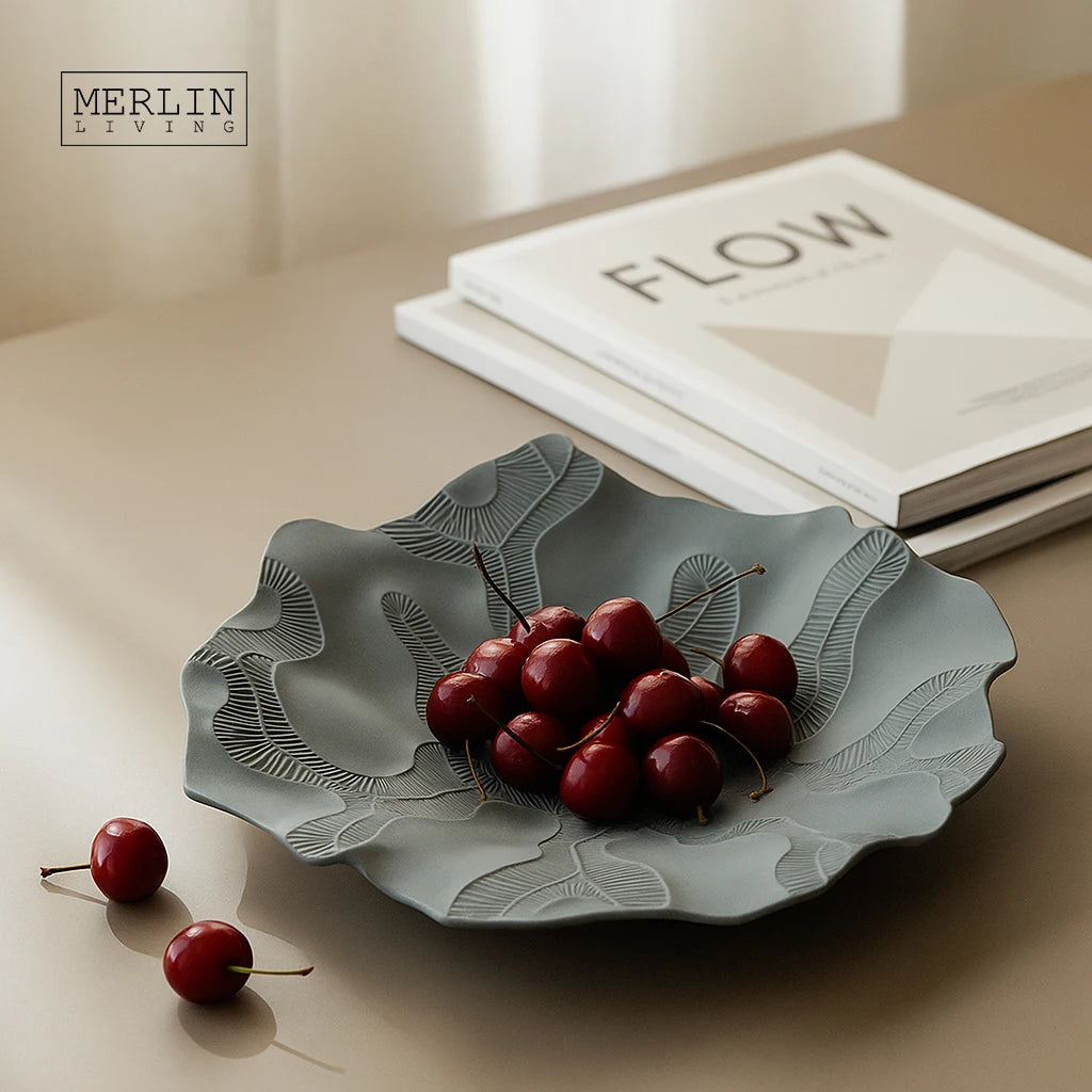 Merlin Living Nordic Home Decor Chocolate Decorative Plates Ceramic Dry Fruit Bowl Chaozhou Ceramic Factory Manufacturing