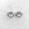 Sterling Silver 6*6mm Semi Mount Stud Earrings Empty Support Blank Claws Setting S925 Base Without Center Stone for DIY Inlay