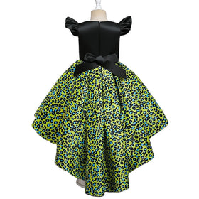 European Style Leopard Princess Party Dress Fashion Birthday Dresses for Girls of 10 Year Old Trailing Kids Girl Dress
