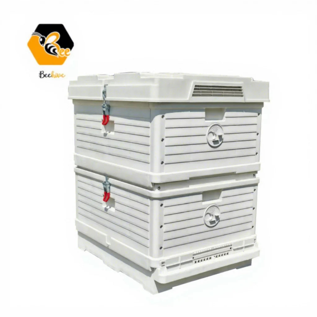 Double Layers White Plastic Beehive Box PP Langstroth Beehive UV Stabilizer 10 Frame Thermo Plastic Bee Hive