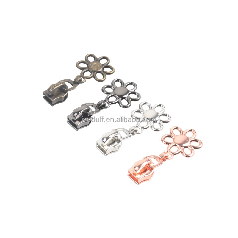Flower Shape Zipper Pull Head Clothing Bag Zipper Slider