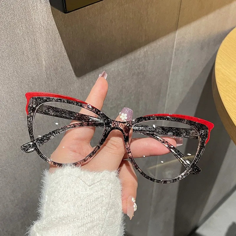 2026 Luxury Vintage Women Anti Blue Light Glasses TR90 Frame Cat Eye Optical Eyeglasses
