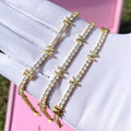 TOP ICY Custom Name Hip Hop Icy Tennis Bracelet Zirconia Personalized Name Letter Bracelets Charms Necklace Women DIY Jewelry