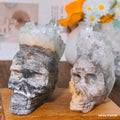Natural Cleat Quartz Cluster Crystal Skull Carving Wholesale Polished Crystal Stone Gemstone Skull Carving Decorate