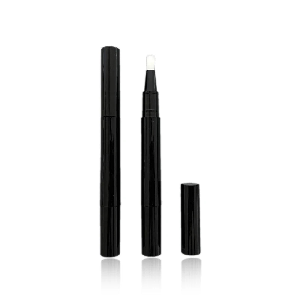 Stock 100pcs 2ml Black & White PP Empty Twist Cosmetic Pen for Lipstick & Makeup Tools with Brush Labeling Ready