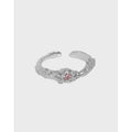 Irregular Fold Texture Fashion Jewelry 18k Gold Plated S925 Sterling Silver Cubic Zircon Ring for Women JT587