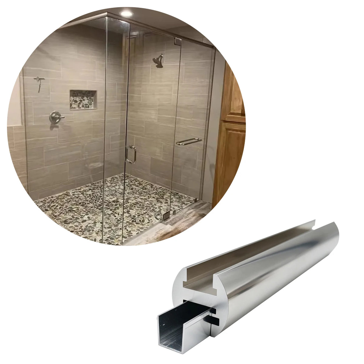 Brushed Nickel Aluminum Alloy U Channel Profile for Shower Glass Room 8 12mm Shower Enclosure System Factory Supply MegaBDM
