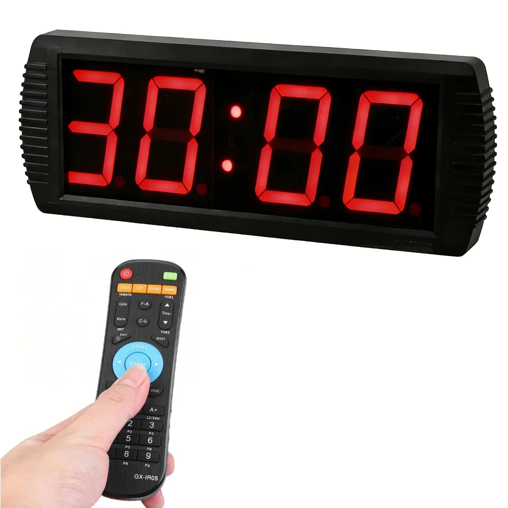 GANXIN 4 Digit 4 Inch Digital Alarm Wall Clock with Remote Control 30 Minutes Reading Homework Games Countdown Timer