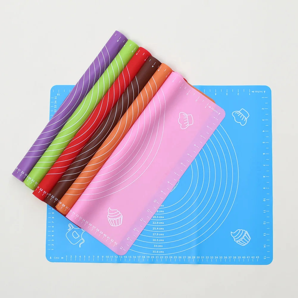 Silicone Kitchen Kneading Dough Mat Cookie Cake Baking Tools Thick Non-stick Rolling Mat Pastry Accessories Baking Sheet Pads