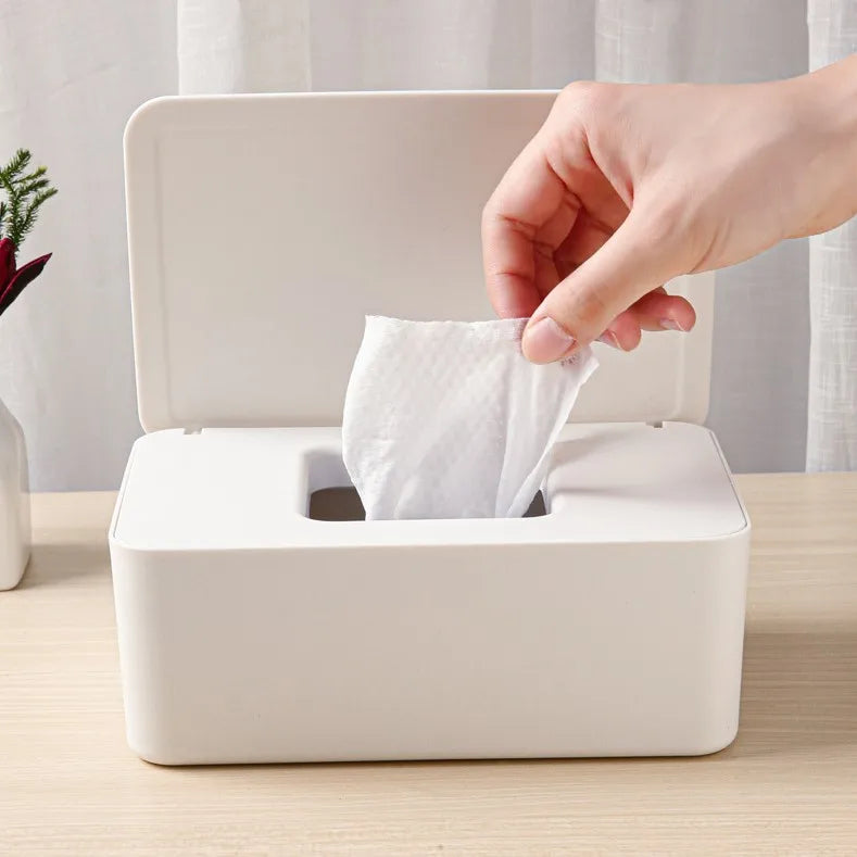 HelloWorld Japan Style Napkin Dispenser Tissue Box Cover With Lid and Tissue Box Holder