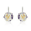 Abiding Handmade Earring Custom Busy Garden Natural Amethyst Gemstones Women Drop Earrings 925 Sterling Silver Art Jewelry