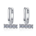 Single Drill 0.8 Carat Moissanite U-shaped Earrings Plated 18K White Gold 925 Sterling Silver Women Girls Hoop Earring