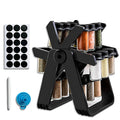 18-Jar Seasoning 360Â°Rotating Spice Rack Organizer Set Glass Spice Containers Jar