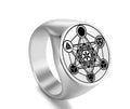 Hot Selling Archangel Metatron Angel of Life Seal Solomon Punk Ring for Men Stainless Steel Jewelry Viking Rings